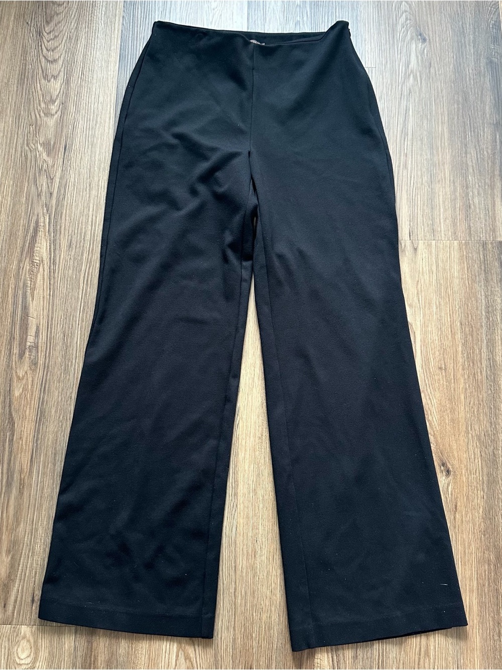 J McLaughlin Wide Leg High Waist Stretch Knit Pants Black Women 6 Career Office